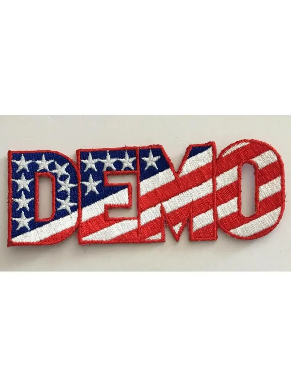 Demo Red White And Blue Patch Embroidered Badge